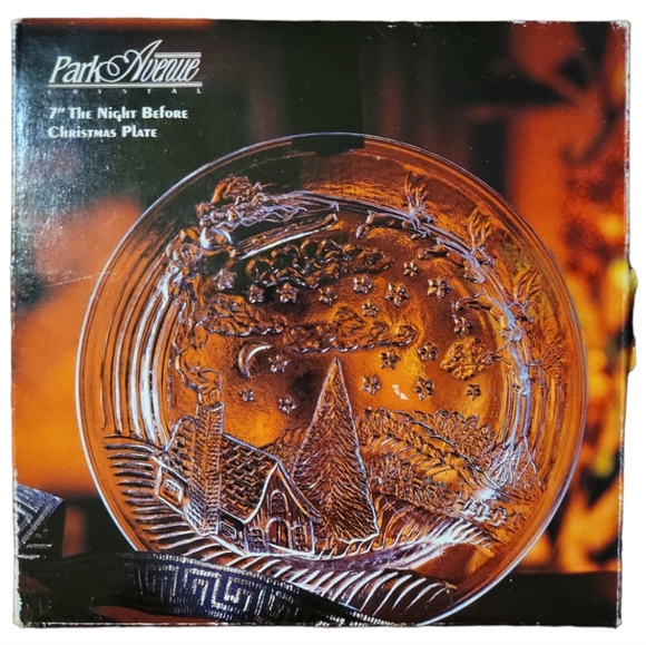 Vtg Park Avenue 7" Crystal Plate The Night Before Christmas 3127005 NIB - Picture 1 of 8
